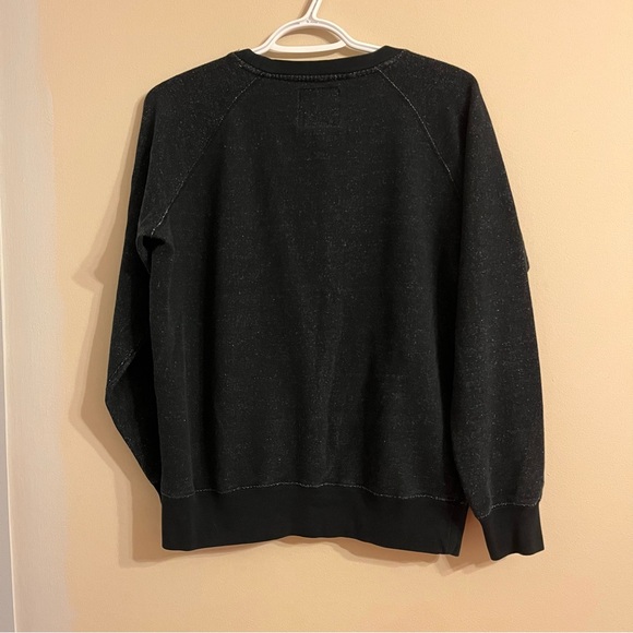 Roots Canada Beaver Black Pepper Logo Crewneck Sweater Sweatshirt size medium - Picture 4 of 8